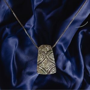 Sterling Silver Diamond Necklace 16"